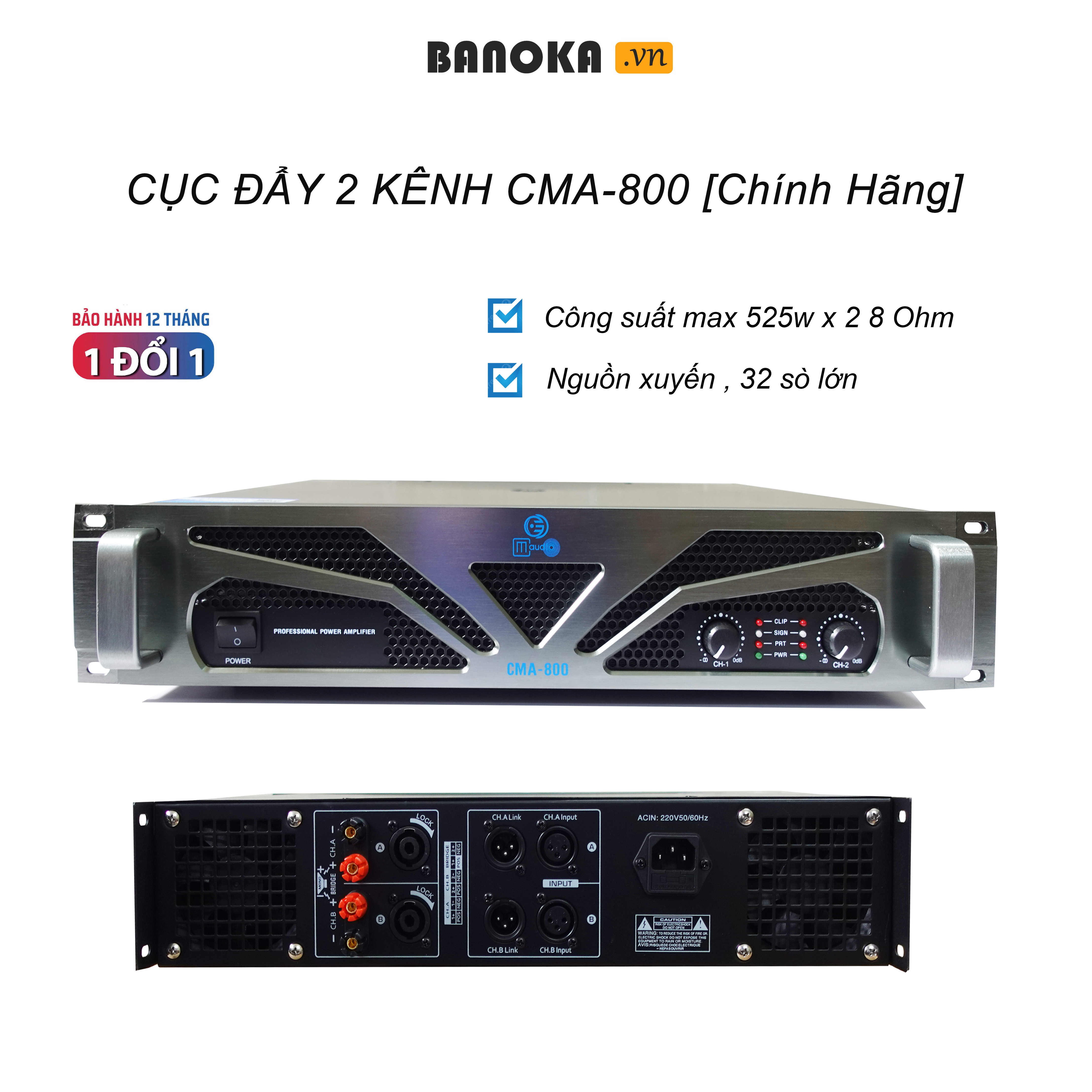 Cục đẩy công suất CM-A800 32 sò lớn,đẩy bas 30-40 nhập khẩu